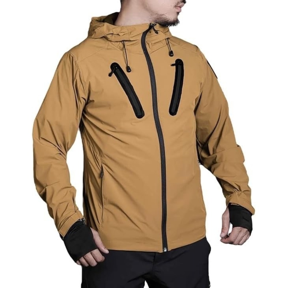 EmersonGear Hattori Men's Lightweight Windbreaker Jacket Brown S Hiking Gorpcore